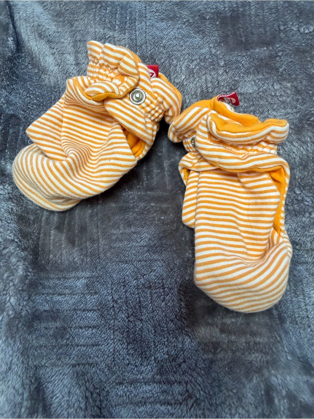 Zutano Orange and White Striped Baby Walker Shoes